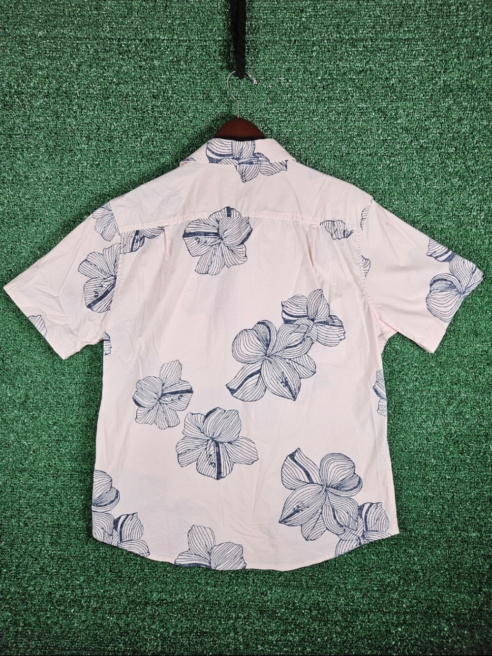 Goodfellow & Co Light Pink Short-Sleeve Floral Button-Down Shirt / Mens Large - Picture 2 of 11